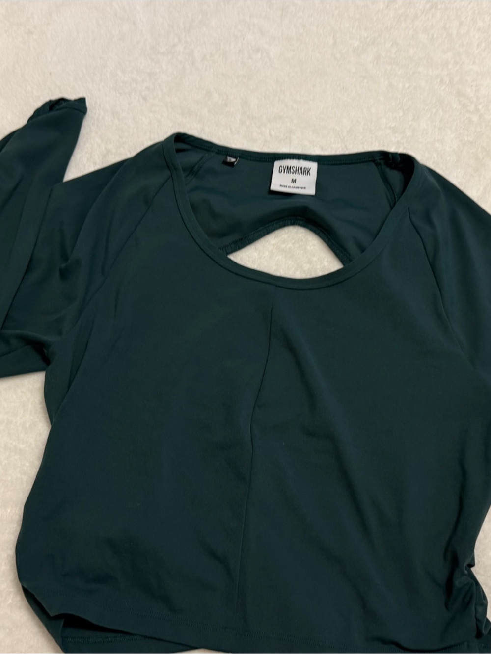 Gymshark Dark Green Long Sleeve Scoop Neck Top